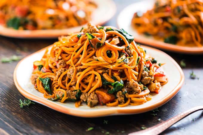 Addictive Sweet Potato Noodles with Chorizo: Easy Weeknight Meal